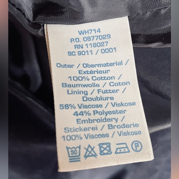 BODEN // navy blue velour velvet fit & flare  mini dress shirt sleeve polka dot - Picture 11 of 12